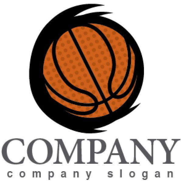 バスケット・ボール・曲線・ロゴ・マークデザイン012
