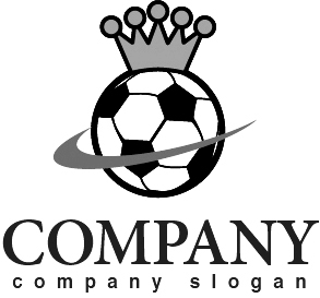 ロゴ作成サンプルです サッカー ボール 王冠 ロゴ マークデザイン003をイメージしたロゴデザインです